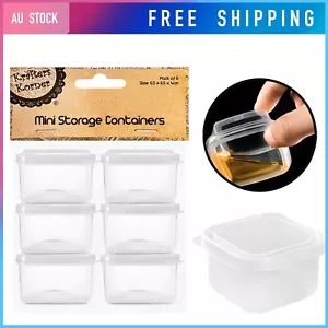 6 X Small Clear Plastic Storage Box Beads Jewelry Craft Container Organizer Case - Picture 1 of 2