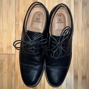 George Size 11 Men's Round Toe Pad Heel Oxford Dress Shoes Worn Once To Church - Picture 1 of 10