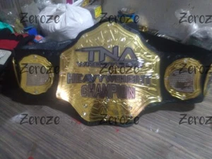 TNA Heavyweight Wrestling Championship Belt Real Leather Replica Adult - Picture 1 of 6
