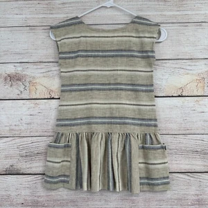 Patagonia Lightweight Hemp Striped Dress Girl's Size XS Tan/Blue - Picture 1 of 10