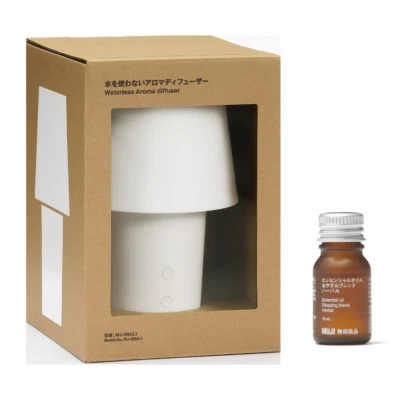 New MUJI Waterless Aroma Diffuser LED Light MJ-HBAL1 from Japan w/ Aroma Oil - Image 1 of 4
