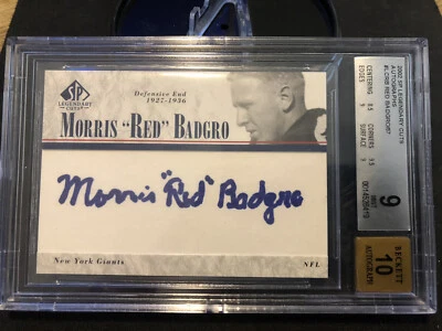 MORRIS “RED” BADGRO 2002 SP LEGENDARY CUTS SIGNATURE POP 1, HOF - First NFL TD - Image 1 of 3