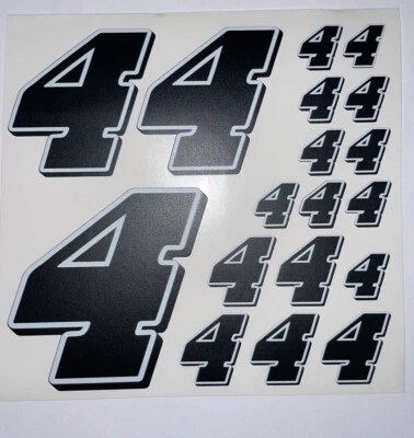 Matte Black-w/White Outline Black Shadow #4's  Racing Numbers   1/10-1/12 L3 - Image 1 of 4