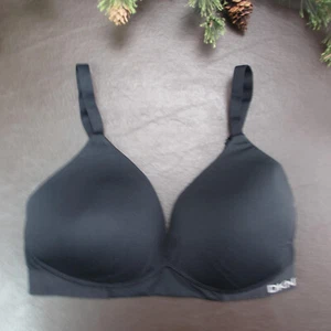 DKNY Bra M Black Padded Wireless Adjustable Clasp Back - Picture 1 of 11