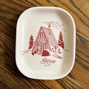 FISHS EDDY A Frame SKI CABIN Trinket Change Dresser Tray HANNAH WEST Camping - Picture 1 of 6