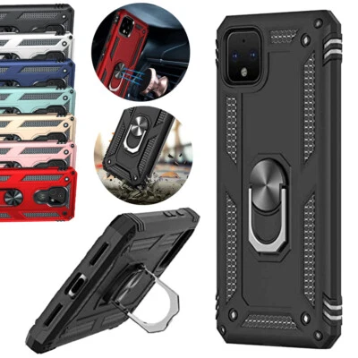 Shockproof Magnetic Ring Hard Back Phone Cover Case for Google Pixel 8 7 6 5 4A - Image 1 of 4