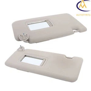2Pcs Left+Right Side Sun Visor Plastic Gray For 2007-2012 Nissan Versa W/ Mirror - Picture 1 of 15