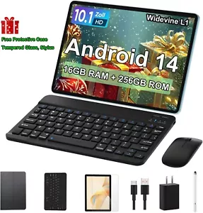 10.1" 2 in 1 Laptop Android 14 Tablet PC Octa-Core 16GB RAM 256GB ROM WiFi Pad - Picture 1 of 14