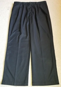 NWT $60 Mens Pants-HAGGAR-black microfiber "Essential Trouser" straight-40x32 - Picture 1 of 4