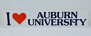 Vintage Auburn Tigers I ❤ Auburn University War Eagle Bumper Sticker - Picture 1 of 5