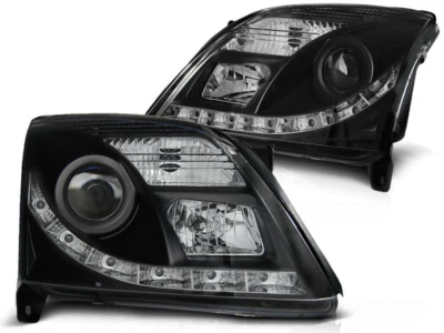 Scheinwerfer LED Tagfahrlicht Optik für Opel Vectra C / Signum  02-05 Schwarz2x - Bild 1 von 2