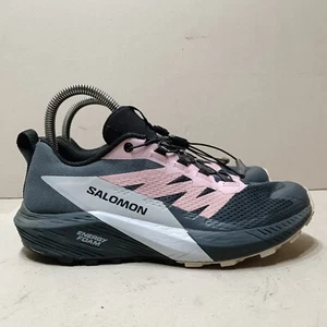 SALOMON SENSE RIDE 5 WOMENS GREY/PINK RUNNING YOGA ORTHOLITE TRAINERS UK5.5 EU38 - Picture 1 of 10