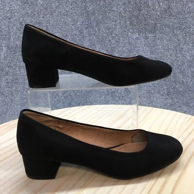 Old Navy Shoes Womens 7 Ballet Heel Black Low Top Round Toe Block Casual Slip On - Image 1 of 4