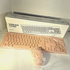 NEW Light Pink Wireless Keyboard Bluetooth, Universal Compatibility, Lightweight - Picture 1 of 16
