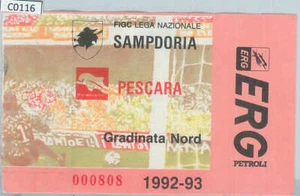 C0116 - Vecchio  BIGLIETTO PARTITA CALCIO - 1992 / 1993 : SAMPDORIA - PESCARA - Imagen 1 de 1