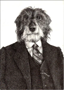 Willi Glasauer Dr. Samuel Becker Perro en Traje 4x6 Arte Animal Postal - Imagen 1 de 2