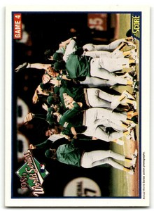 1990 FLEER WORLD SERIES GAME ONE AND A'S BREAK OUT ON TOP SAN FRANCISCO