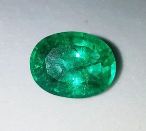 Lose Edelstein 22,97 Natur Grün Smaragd Zertifiziert Transparent Oval Form Edelsteine - Bild 1 von 10