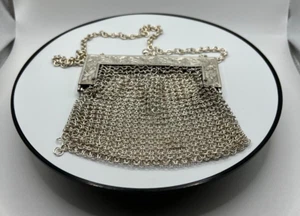 Vintage Silver Mesh Purse Extremely Clean - Picture 1 of 8