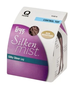 1-Pair L'eggs Silken Mist Size Q Nude 93874 Control Top Silky Sheer Leg - Picture 1 of 8