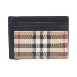Tarjetero a cuadros BURBERRY 8084170 lona cuero beige negro multicolor NUEVO - Imagen 1 de 4