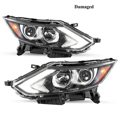 Faros halógenos LED DRL izquierda+derecha para Nissan Rogue Sport 2017 2018 2019 4 puertas Foto 1 de 3