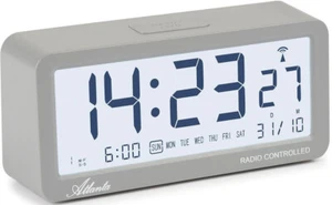 Funkwecker LCD Digital Snooze Licht Lautlos ohne Ticken 3 Alarme Grau - 1879/4 - Bild 1 von 1