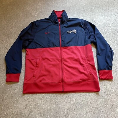 Washington Nationals Jacket Mens 2XL Red Baseball MLB Full Zip Swoosh Track Nike - Image 1 of 4