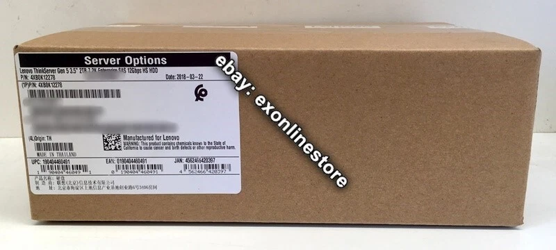 4XB0K12278 - 2TB 7.2K 3.5" Enterprise SAS 12Gbps HS HDD for ThinkServer Gen 5 - Image 1 of 1