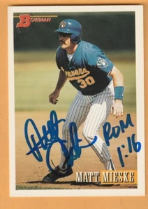 Matt Mieske Milwaukee Brewers AUTO Signed 1993 Bowman Western Michigan 11N - Picture 1 of 2