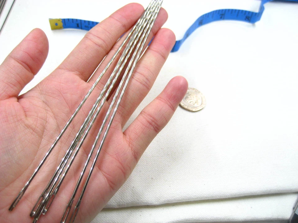 6" extra large long metal Needles upholstery leather hard work craft needle - Image 1 of 1