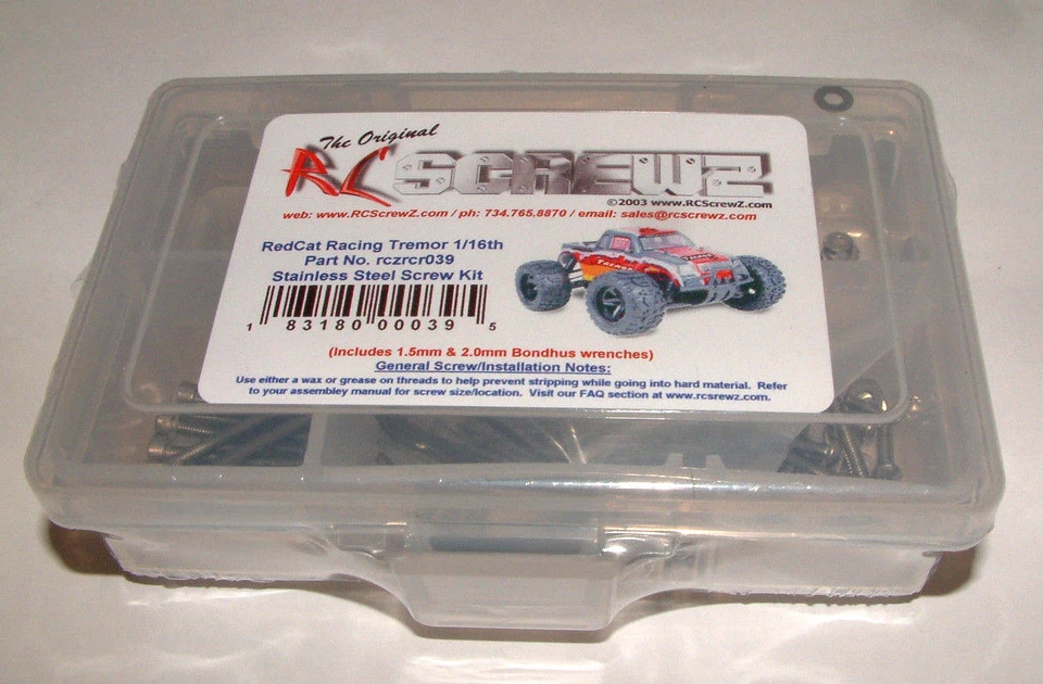 REDCAT RACING TREMOR 1/16TH RC SCREWZ STAINLESS STEEL SCREW SET RCR039 - Image 1 of 1