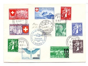 SUIZA 1939 SWISSAIR CUBIERTA DE VUELO EUROPEA - MULTI-FRANQUEADO - Imagen 1 de 2
