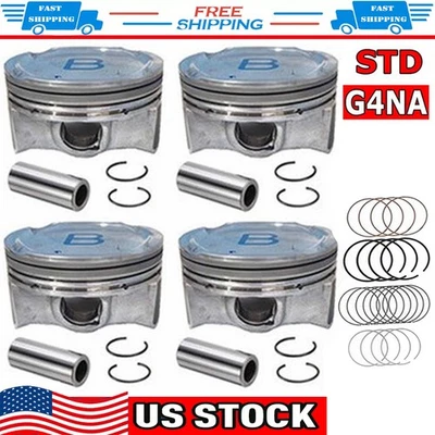 Juego de anillo de pistón y pistones de motor G4NA STD para HYUNDAI KIA Soul 2014-2019 2,0 L EE. UU. Foto 1 de 4