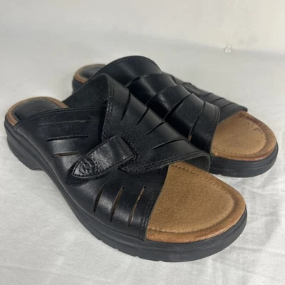 Ariat Women's Slide Sandals Black Leather Size 9.5B Adjustable Strap - Image 1 of 4
