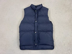 Woolrich Down Puffer Vest Mens Medium Navy Blue Insulated Winter Outdoor Warm - Picture 1 of 10