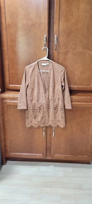 Chaqueta Joan Rivers XS DE COLECCIÓN GAMUZA SINTÉTICA, POLI Borde Elegante Moda Años 80, Usada en Excelente Condición Foto 1 de 4