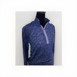 Athleta Women’s Fast Track 1/2 Zip Athletic Top Size Medium Ruching Thumb Holes - Picture 1 of 4