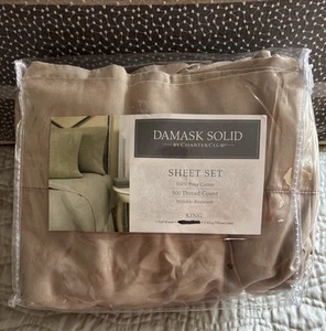 Charter Club Damask Solid 550 Thread Count King Sheet & 2 Pillows Case NWT - Picture 1 of 3