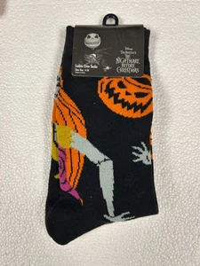 DISNEY NIGHTMARE BEFORE CHRISTMAS JACK HALLOWEEN SINGLE Crew SOCKS NEW - Picture 1 of 2