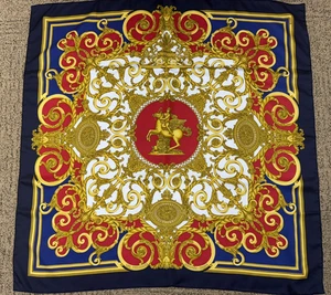 HERMES Les Tuileries 90cm Silk Scarf - Joachim Metz - Red, Blue, Gold & White - Picture 1 of 6