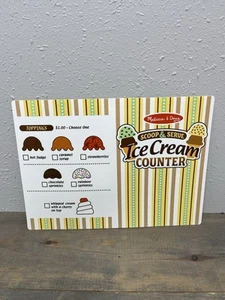 Melissa and Doug Scoop & Serve Wooden Ice Cream Counter Replacement MENU Only - Picture 1 of 2