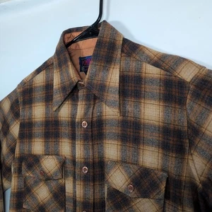 Camisa De Colección Ponderosa By Bardon Para Hombres Mediana Mezcla de Lana a Cuadros Hecha en Occidente en Corea - Imagen 1 de 11