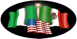 Nigeria USA Mexico Unity Flags Large Vinyl Decal Sticker Outdoor Various Sizes - Picture 1 of 15