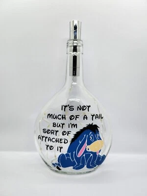 Eeyore Style Themed Glass Light Up Bottle / Night Light / Lamp / Gift - Image 1 of 2
