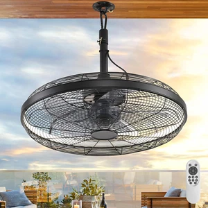 Outdoor Ceiling Fans with Lights, 20'' Gazebo Fan, Plug in Ceiling Fan for Patio - Picture 1 of 7