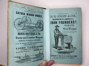 RARE -  Boyd's Auburn NY Directory   1871 -72 LOADED  w Graphic  Adverting - Picture 1 of 24