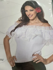 Blouse White Peasant, Senorita, Bavarian Blouse by Underwraps size small or Med - Picture 1 of 2