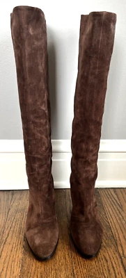 authentic women's Vince Saira Kitten brown suede knee-high boots, size 38.5 - Image 1 of 4