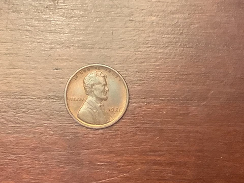 1921S Lincoln cent AU/Unc Cover